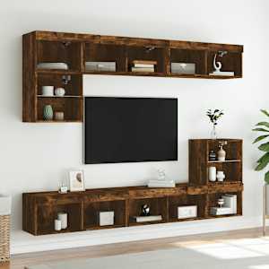 TV skříňka s LED osvětlením kouřový dub 80 x 30 x 30 cm - obrázek 4