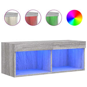 TV skříňka s LED osvětlením šedá sonoma 80 x 30 x 30 cm - obrázek 2