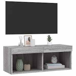 TV skříňka s LED osvětlením šedá sonoma 80 x 30 x 30 cm - obrázek 6