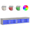 vidaXL LED-tuledega telerikapid 2 tk, hall Sonoma tamm, 80x30x30 cm