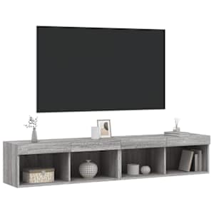 TV skříňky s LED osvětlením 2 ks šedé sonoma 80 x 30 x 30 cm - obrázek 6