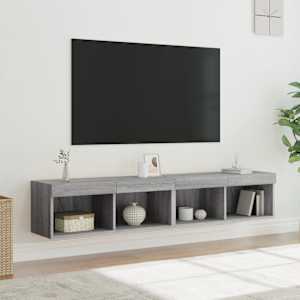 TV skříňky s LED osvětlením 2 ks šedé sonoma 80 x 30 x 30 cm - obrázek 1