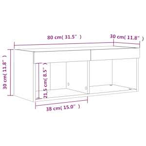 TV skříňka s LED osvětlením hnědý dub 80 x 30 x 30 cm - obrázek 17
