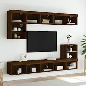 TV skříňka s LED osvětlením hnědý dub 80 x 30 x 30 cm - obrázek 4