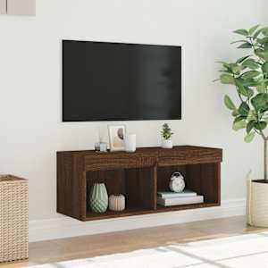 TV skříňka s LED osvětlením hnědý dub 80 x 30 x 30 cm - obrázek 5