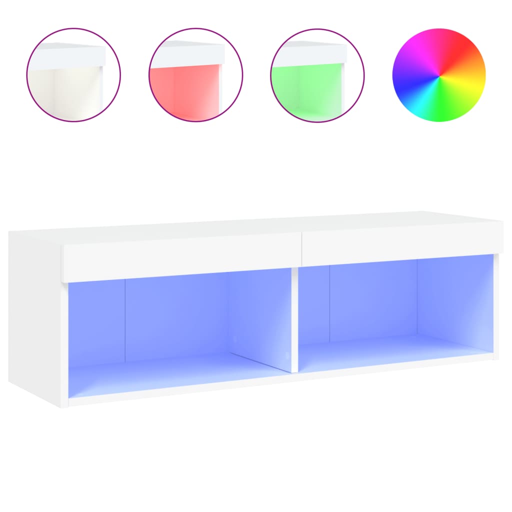 vidaXL TV skříňka s LED osvětlením bílá 100 x 30 x 30 cm