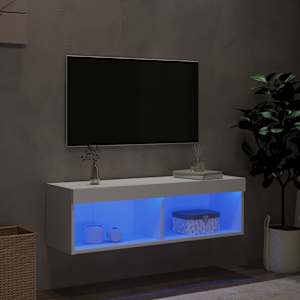 TV skříňka s LED osvětlením bílá 100 x 30 x 30 cm - obrázek 3