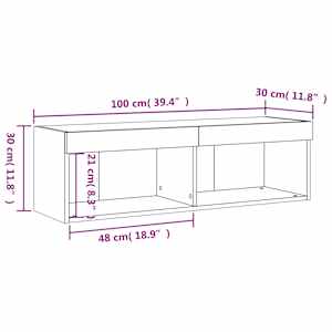 TV skříňka s LED osvětlením bílá 100 x 30 x 30 cm - obrázek 17