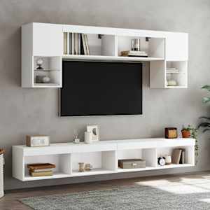 TV skříňka s LED osvětlením bílá 100 x 30 x 30 cm - obrázek 4