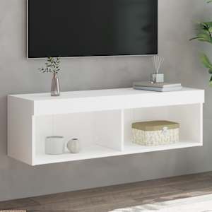 TV skříňka s LED osvětlením bílá 100 x 30 x 30 cm - obrázek 1