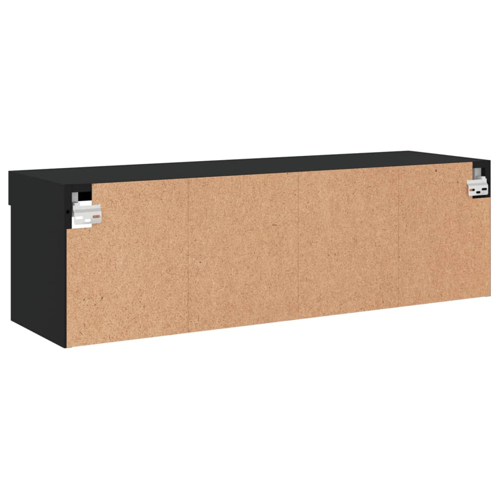 Comodă TV cu lumini LED, negru, 100x30x30 cm