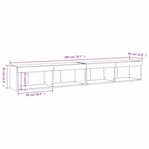 TV skříňky s LED osvětlením 2 ks dub sonoma 100 x 30 x 30 cm - obrázek 17
