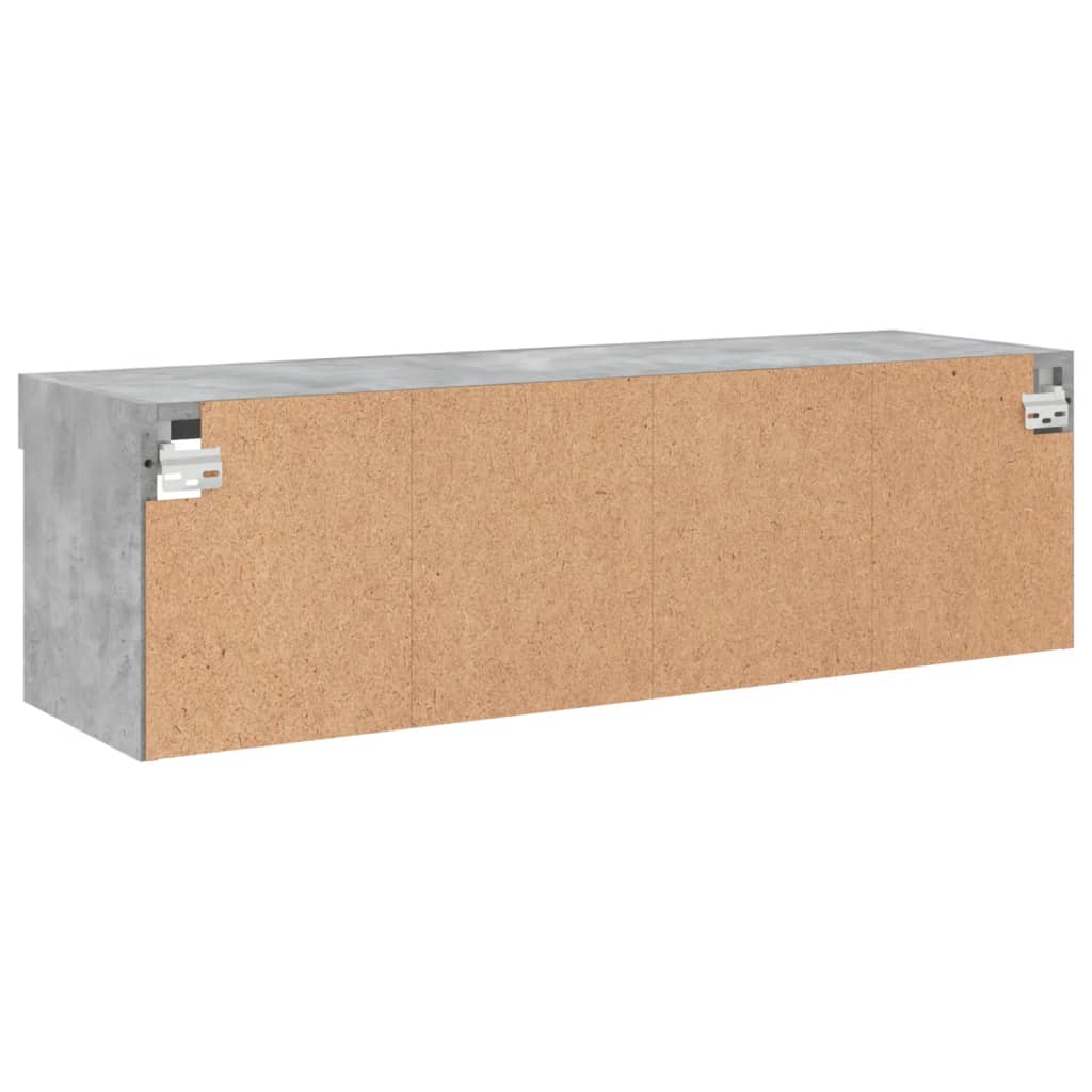 Comodă TV cu lumini LED, gri beton, 100x30x30 cm