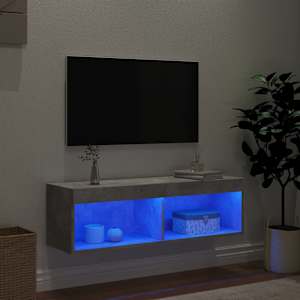 TV skříňka s LED osvětlením betonově šedá 100 x 30 x 30 cm - obrázek 3