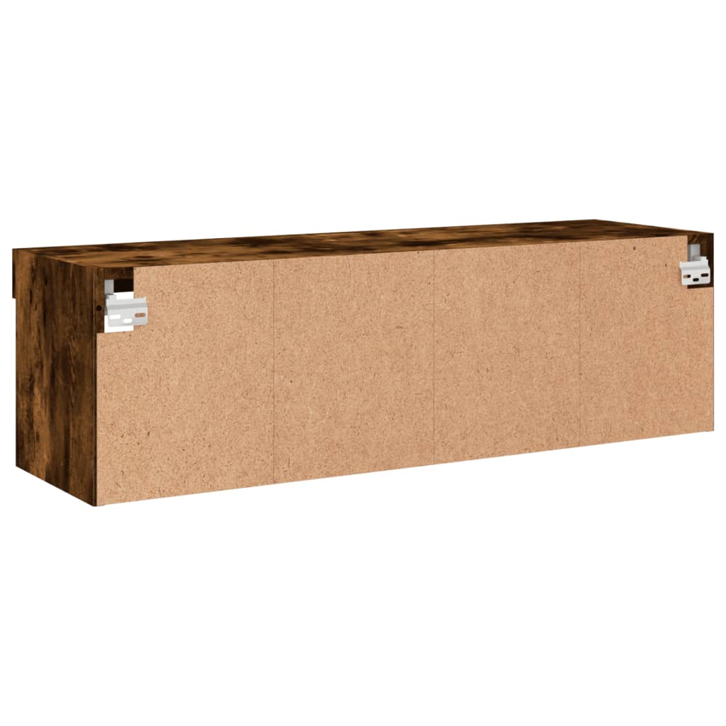 Comodă TV cu lumini LED, stejar fumuriu, 100x30x30 cm