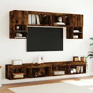 TV skříňka s LED osvětlením kouřový dub 100 x 30 x 30 cm - obrázek 5