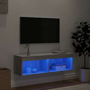TV skříňka s LED osvětlením šedá sonoma 100 x 30 x 30 cm - obrázek 3