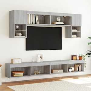 TV skříňka s LED osvětlením šedá sonoma 100 x 30 x 30 cm - obrázek 5