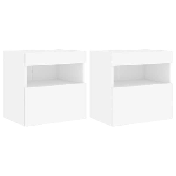 vidaXL teleri seinakapid LED-tuledega 2 tk, valge, 40 x 30 x 40 cm