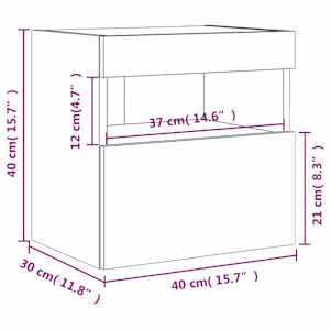 Nástěnná TV skříňka s LED osvětlením dub sonoma 40 x 30 x 40 cm - obrázek 18