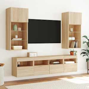Nástěnná TV skříňka s LED osvětlením dub sonoma 40 x 30 x 40 cm - obrázek 6