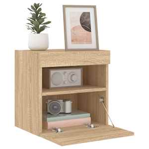 Nástěnná TV skříňka s LED osvětlením dub sonoma 40 x 30 x 40 cm - obrázek 7