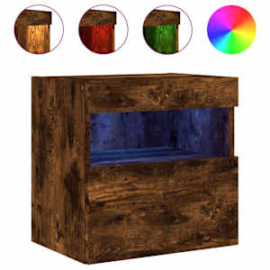 Nástěnná TV skříňka s LED osvětlením kouřový dub 40x30x40 cm - obrázek 2