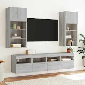 Nástěnná TV skříňka s LED osvětlením šedá sonoma 40x30x40 cm - obrázek 6