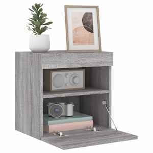Nástěnná TV skříňka s LED osvětlením šedá sonoma 40x30x40 cm - obrázek 7