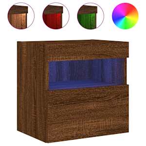 Nástěnná TV skříňka s LED osvětlením hnědý dub 40 x 30 x 40 cm - obrázek 2