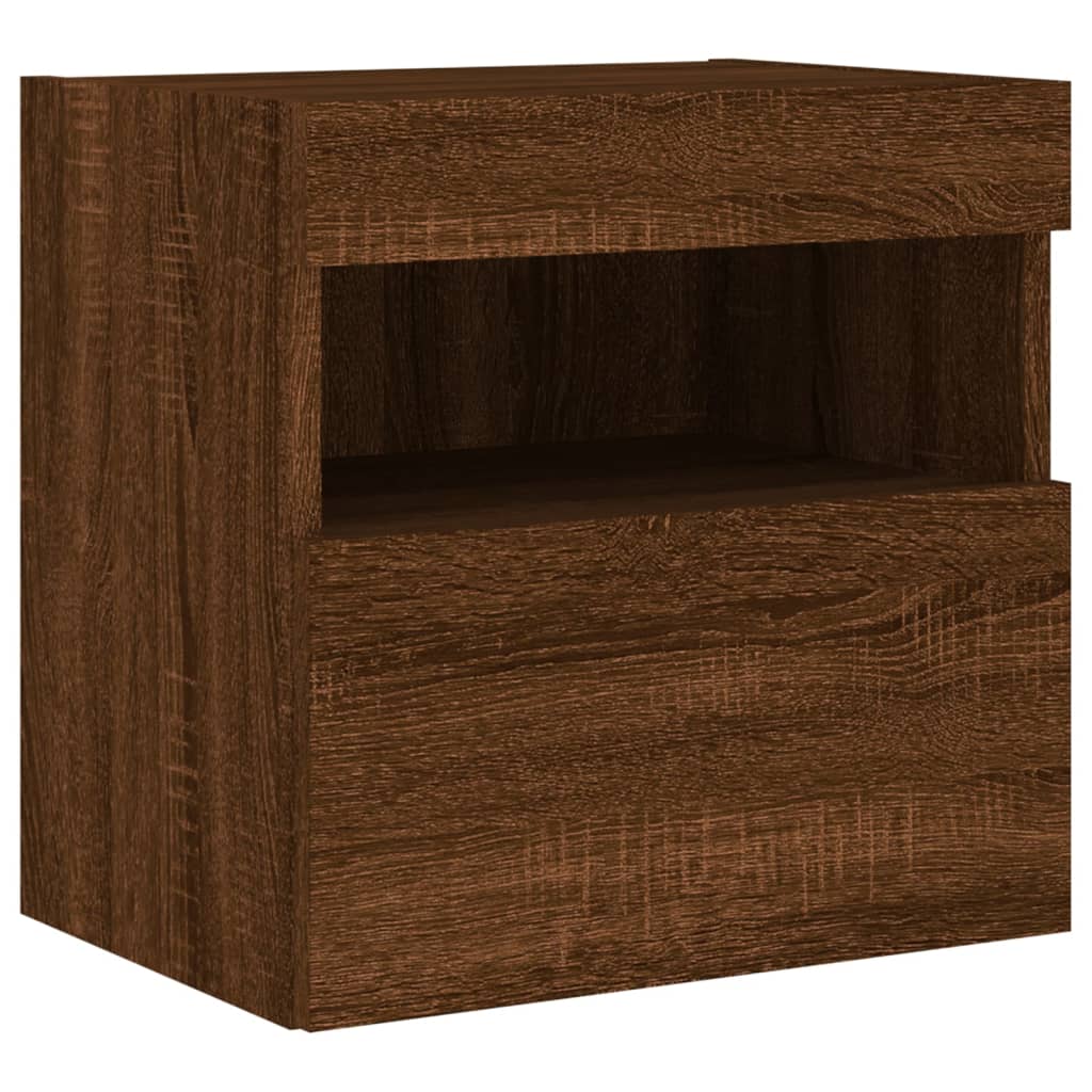 vidaXL barna tölgyszínű fali TV-szekrény LED-del 40x30x40 cm