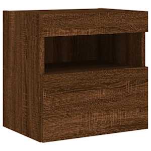 Nástěnná TV skříňka s LED osvětlením hnědý dub 40 x 30 x 40 cm - obrázek 3