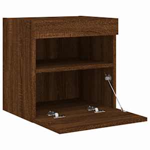 Nástěnná TV skříňka s LED osvětlením hnědý dub 40 x 30 x 40 cm - obrázek 8