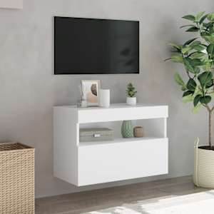 Nástěnná TV skříňka s LED osvětlením bílá 60 x 30 x 40 cm - obrázek 5