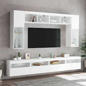 Nástěnná TV skříňka s LED osvětlením bílá 60 x 30 x 40 cm - obrázek 6