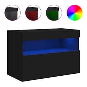 Nástěnná TV skříňka s LED osvětlením černá 60 x 30 x 40 cm - obrázek 2