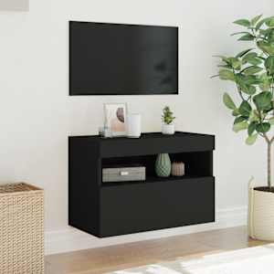 Nástěnná TV skříňka s LED osvětlením černá 60 x 30 x 40 cm - obrázek 5