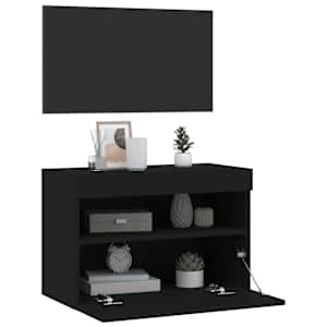 Nástěnná TV skříňka s LED osvětlením černá 60 x 30 x 40 cm - obrázek 7