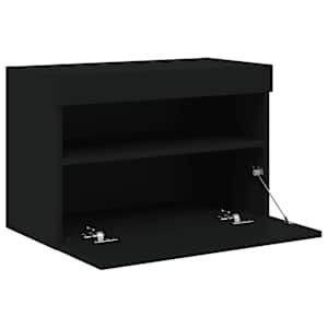Nástěnná TV skříňka s LED osvětlením černá 60 x 30 x 40 cm - obrázek 8