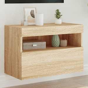 Nástěnná TV skříňka s LED osvětlením dub sonoma 60 x 30 x 40 cm - obrázek 1