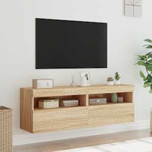 Nástěnné TV skříňky s LED osvětlením 2 ks dub sonoma 60x30x40cm - obrázek 5