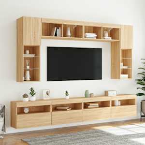 Nástěnné TV skříňky s LED osvětlením 2 ks dub sonoma 60x30x40cm - obrázek 6