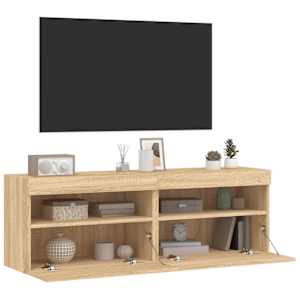 Nástěnné TV skříňky s LED osvětlením 2 ks dub sonoma 60x30x40cm - obrázek 7