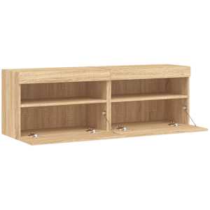 Nástěnné TV skříňky s LED osvětlením 2 ks dub sonoma 60x30x40cm - obrázek 8