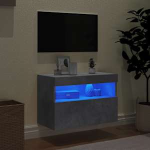 Nástěnná TV skříňka s LED osvětlením betonově šedá 60x30x40 cm - obrázek 4