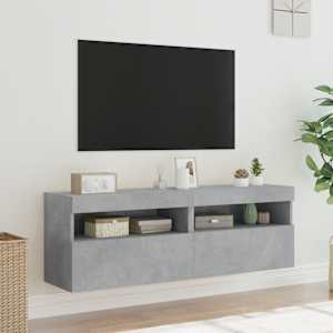 Nástěnné TV skříňky s LED 2 ks betonově šedé 60 x 30 x 40 cm - obrázek 5