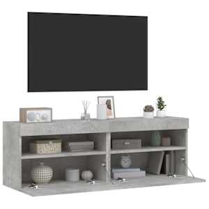 Nástěnné TV skříňky s LED 2 ks betonově šedé 60 x 30 x 40 cm - obrázek 7