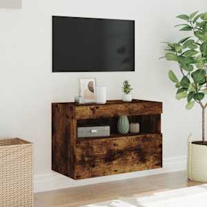 Nástěnná TV skříňka s LED osvětlením kouřový dub 60x30x40 cm - obrázek 5