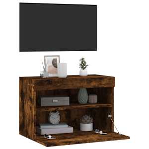 Nástěnná TV skříňka s LED osvětlením kouřový dub 60x30x40 cm - obrázek 7
