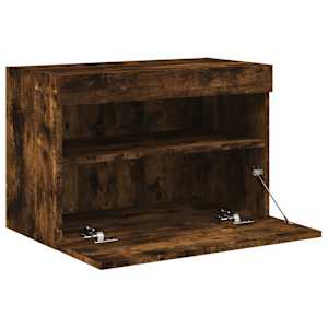 Nástěnná TV skříňka s LED osvětlením kouřový dub 60x30x40 cm - obrázek 8